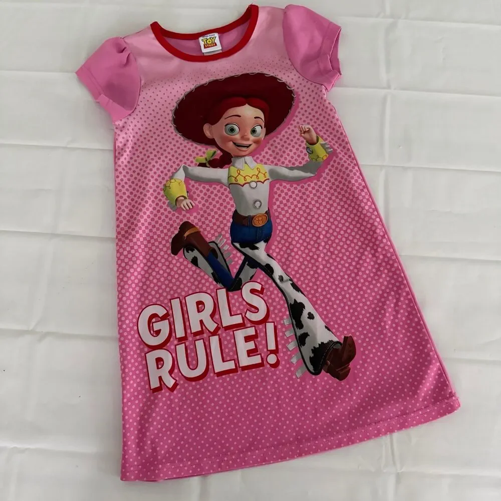Y2K Disney Toy Story Girls 6 Jessie Cowgirl Nightgown Pajama Pink Girls Rule